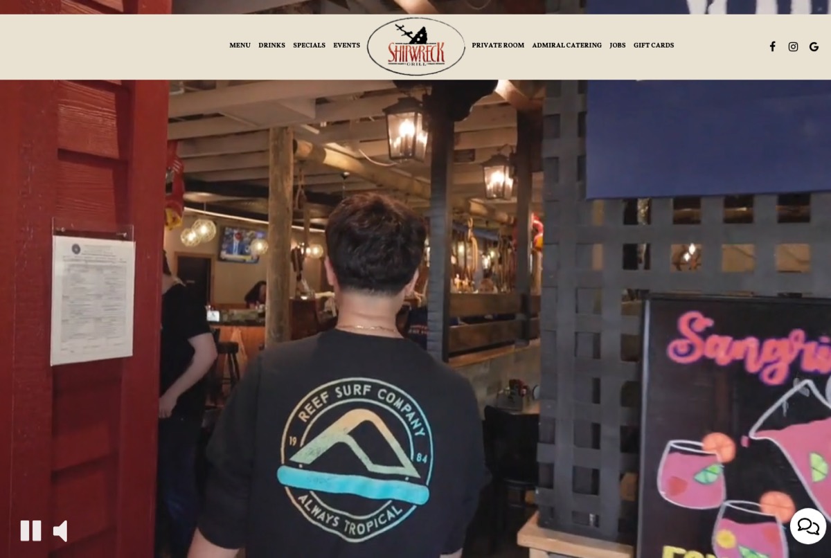 Shipwreck Grill's current website
