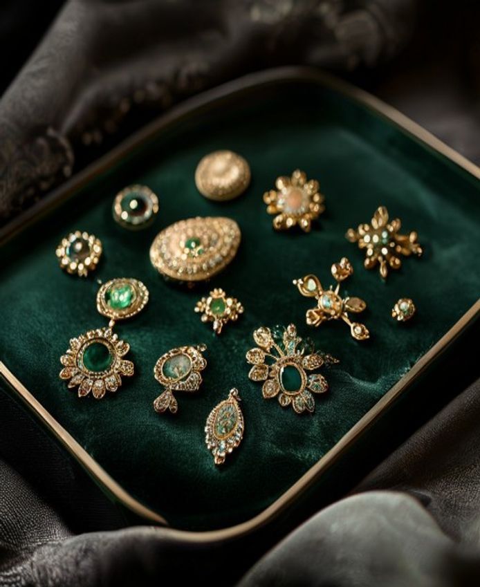 Vintage gold brooch set
